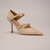 Scarpin Bico Fino Marfim com Fivelas Duplas Ref.: 3304.399.784B
