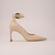 Scarpin Marfim em Couro com Salto Vírgula e Detalhes Dourados Ref.: 3405.399.784B - comprar online