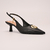 Scarpin Slingback Preto com Enfeite Texturizado Ref.: C4104.399.001