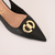 Scarpin Slingback Preto com Enfeite Texturizado Ref.: C4104.399.001 - Carmen Steffens Divinópolis