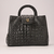 Bolsa Anna Couro Croco Preta Ref.: CB055.360.001 - comprar online