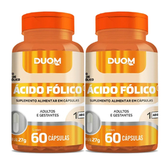 Ácido Fólico (B9) 60cps 250mg (1 ao dia) Duom | Kit 2 Frascos