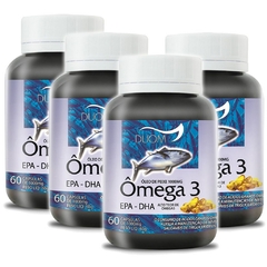 Óleo de Peixe (Ômega 3) 60cps 1000mg Duom | Kit 4 Frascos