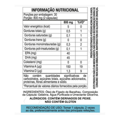 Óleo de Fígado de Bacalhau 60cps 250mg Duom | Kit 2 Frascos - comprar online