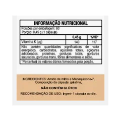 Vitamina K2 60cps (1 ao dia) Duom | Kit 2 Frascos - comprar online