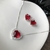 Conjunto Colar e Brinco Coração vermelho