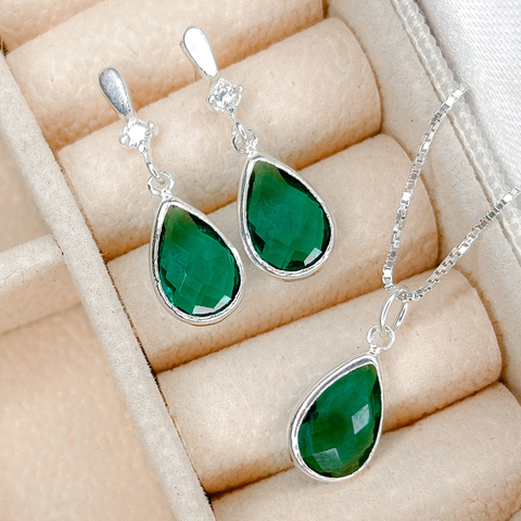 Conjunto Ponto de Luz Gota Luxo Verde
