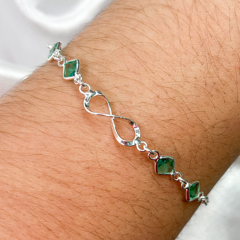 Pulseira Infinito com Ponto de luz Prata 925