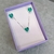 Conjunto Coração Verde Água Prata 925