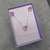 Conjunto Coração Rosa Prata 925