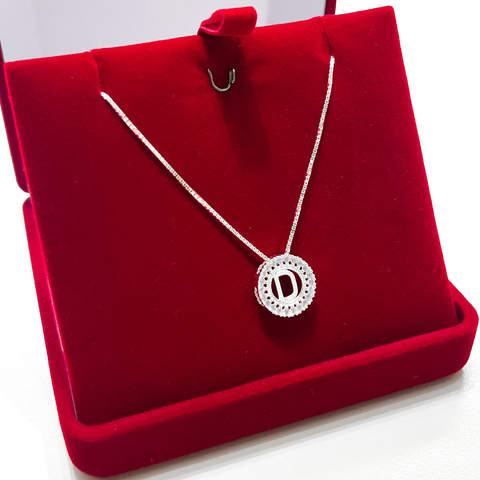 Colar Inicial Cravejado Prata 925