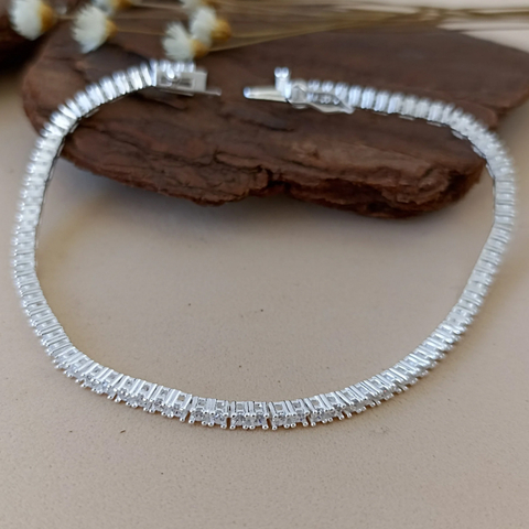 Pulseira Riviera Com Fecho Gaveta Prata 925