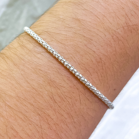Pulseira Pipoca 2mm Prata 925