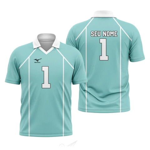 Camisa Uniforme Azul Aobajohsai - Haikyuu - Nome e Número Personalizável - comprar online