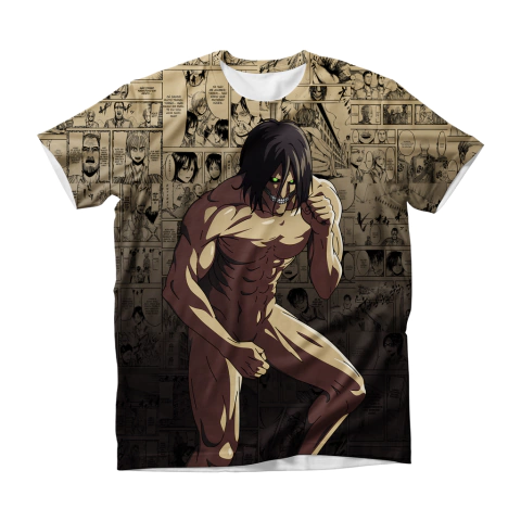 Camisa Mangá - Eren Yeager - Titã de Ataque