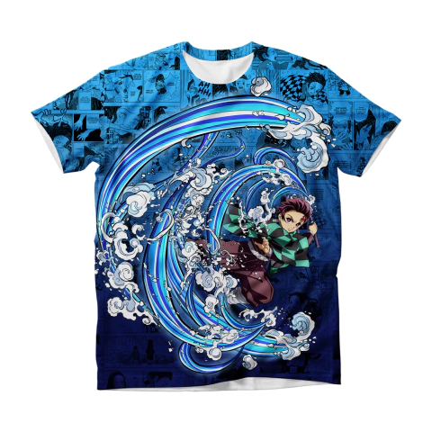 Camisa Mangá - Tanjiro Kamado - Water Breathing