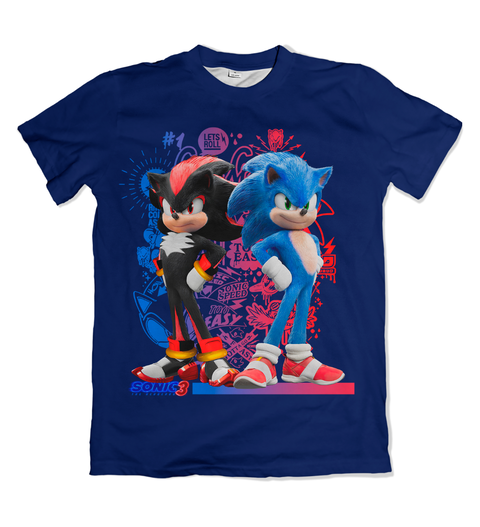 Camisa Sonic - Filme - Sonic e Shadow Frente - comprar online