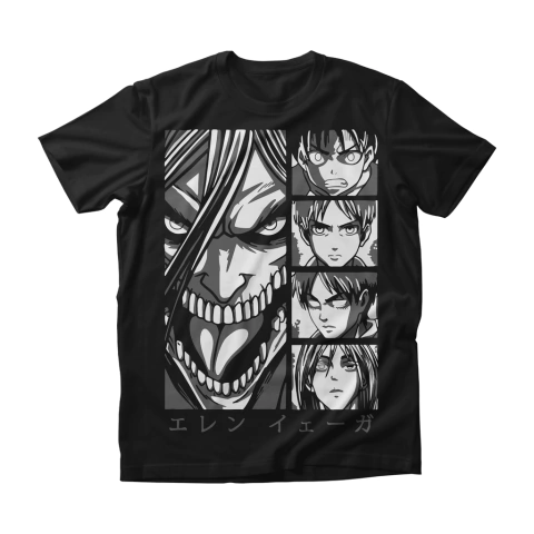 Camisa Attack on Titan - Eren Jaeger - Faces