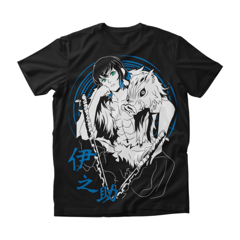 Camisa Demon Slayer - Inosuke Hashibira - Unmasked