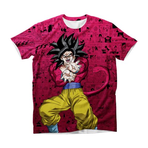 Camisa Mangá - Guerreiro Super 4 - GT - Attack Pose