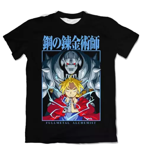 Camisa Fullmetal Alchemist - Edward e Alphonse Azul - comprar online