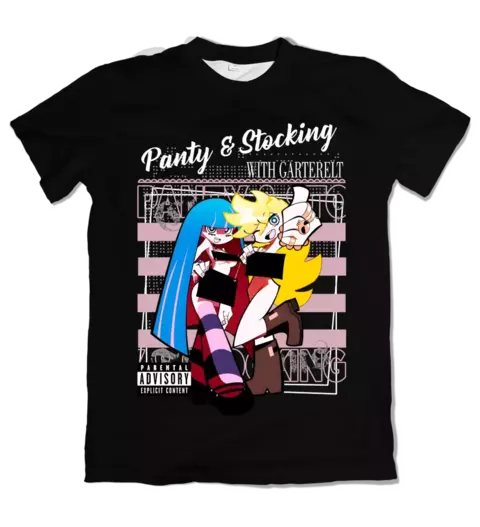 Camisa Panty & Stocking With Garterbelt - Preta Frontal - comprar online