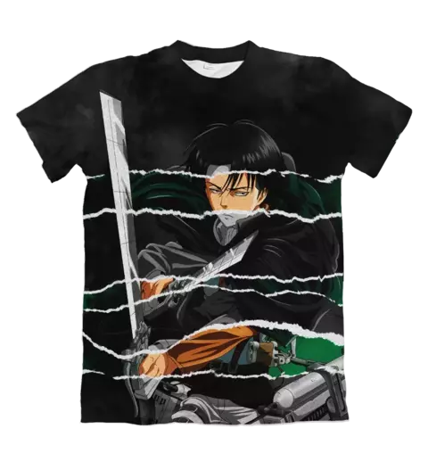 Camisa Attack on Titan - Levi Efeito Rasgado - comprar online