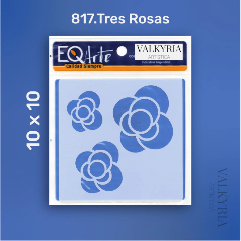 Stencil 10 x 10 "Tres Rosas" | EQ 817