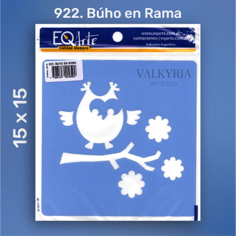 Stencil 15 x 15 "Búho en Rama" | EQ 922