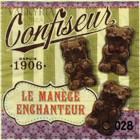 Servilleta para Decoupage Cocina "Confiseur"