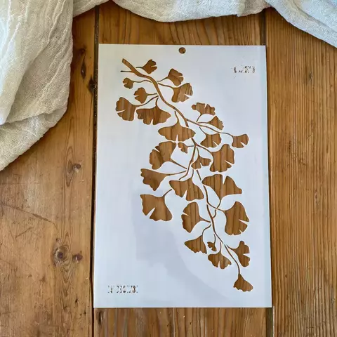 Stencil 20 x 30 "Rama Hojas Ginkgo" | CE 305