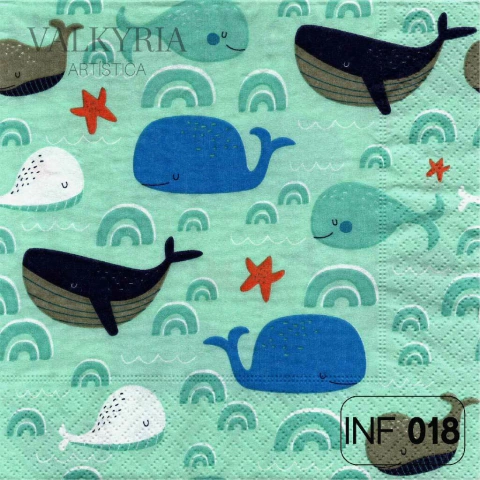 Servilleta para Decoupage Infantil "Ballenas"