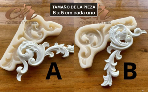 Molde Esquineros Barrocos A y B (8 x 5 cm cada uno) - comprar online