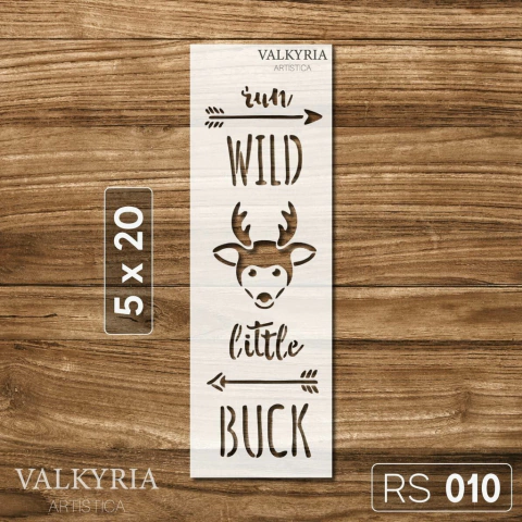 Stencil "Run Wild" 5 x 20 | Impronta Stencils