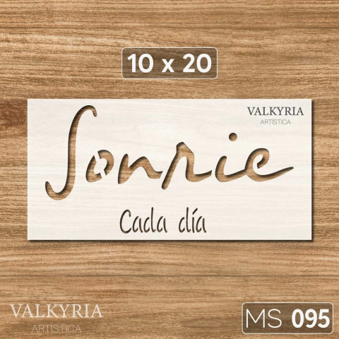 Stencil 10 x 20 "Sonríe Cada Dia" | MS 095