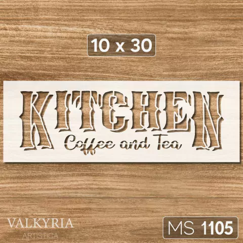 Stencil 10 x 30 "Kitchen Coffe and Tea" | MS 1105