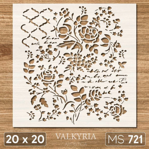 Stencil 20 x 20 "Rosas Vintage" | MS 721