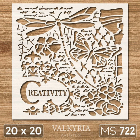 Stencil 20 x 20 "Libélula Vintage" | MS 722