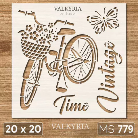 Stencil 20 x 20 "Vintage Time" | MS 779