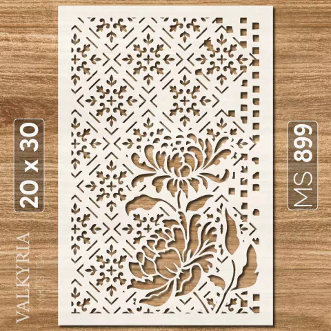 Stencil 20 x 30 "Mix Media Peonias" | MS 899