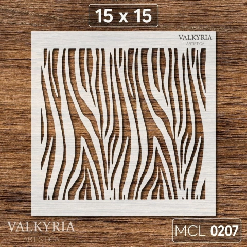 Stencil "Animal Print Cebra" 15 x 15 | MCL Láser