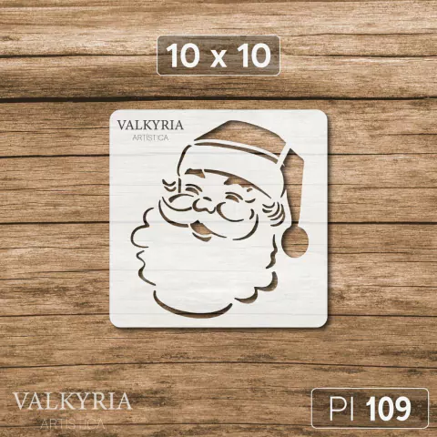 Stencil 10 x 10 "Cara de Papá Noel" | PI 109