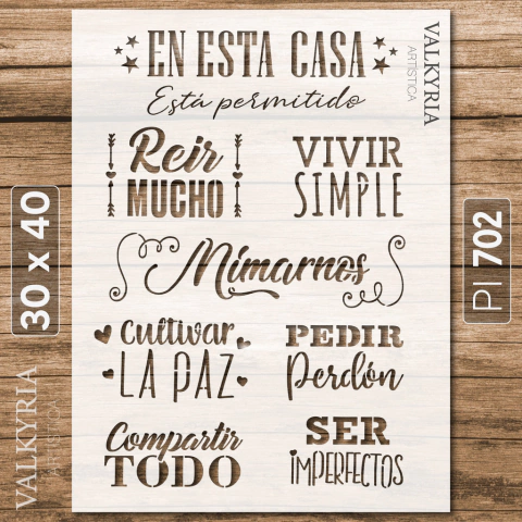 Stencil "Kit Frases" 30 x 40 | Punto de Inicio
