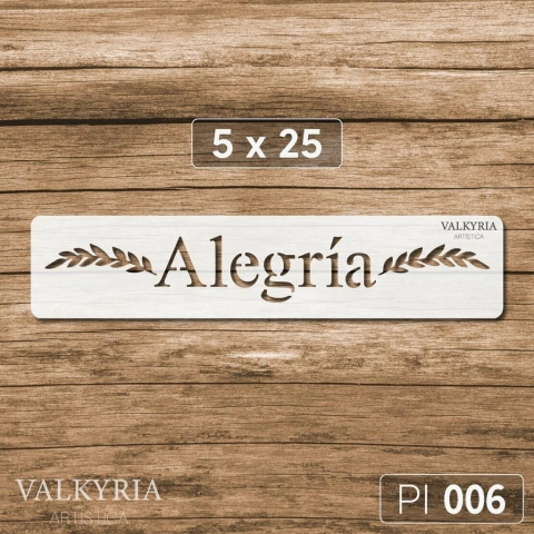 Stencil 5 x 25 "Alegria" | PI 006