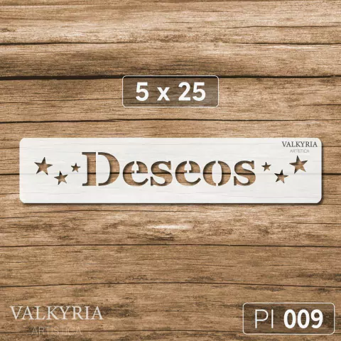 Stencil 5 x 25 "Deseos" | PI 009