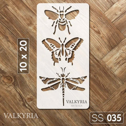 Stencil "Insectos" 10 x 20 | Shine Deco Laser
