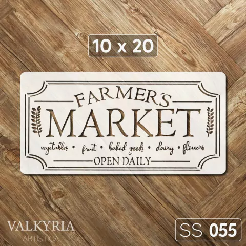 Stencil 10 x 20 "Farmer's Market" | SS 055
