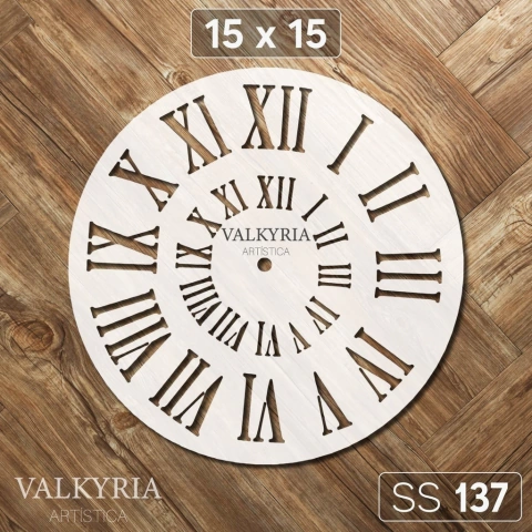 Stencil "Cuadrante para Reloj Romano" 15 x 15 | Shine Deco Laser