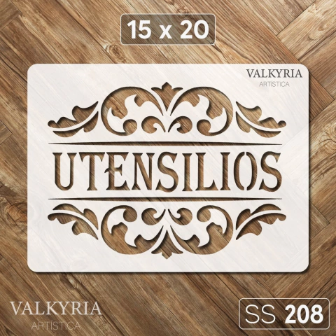 Stencil "Utensilios con Marcos" 15 x 20 | Shine Deco Laser