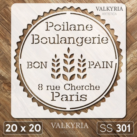 Stencil "Poilane Boulangerie" 20 x 20 | Shine Deco Laser